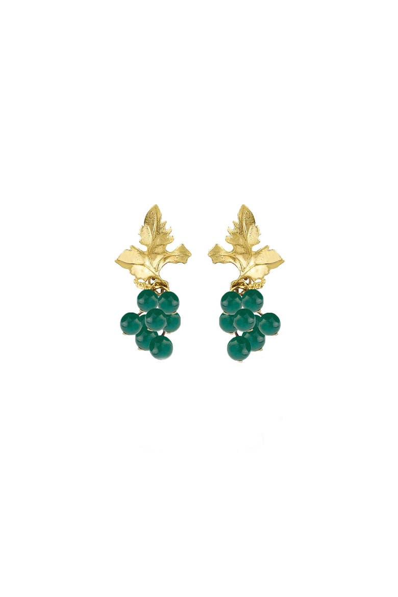 Siena Grape Drop Earrings, Main, color, Emerald  Green