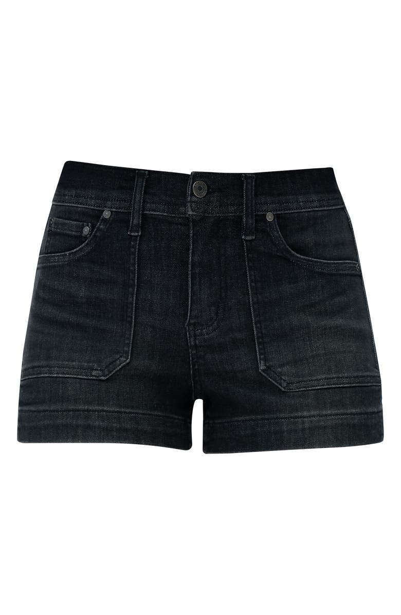 Bayeas Mid Rise Denim Shorts, Alternate, color, Black