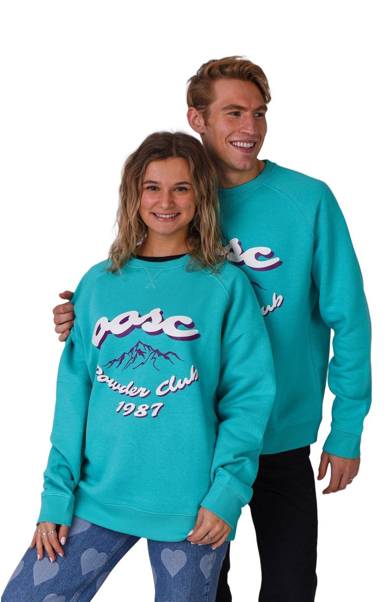 OOSC Powder Club Sweatshirt - Aqua, Alternate, color, 