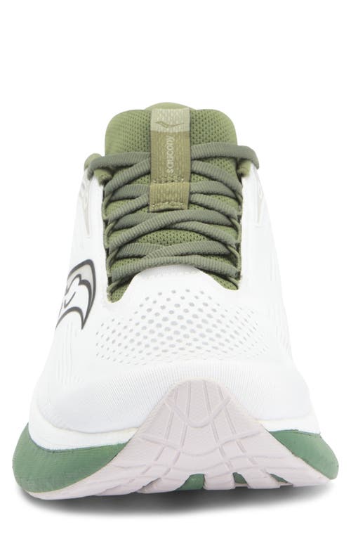 Saucony Ride 18 Running Shoe In White/olivine