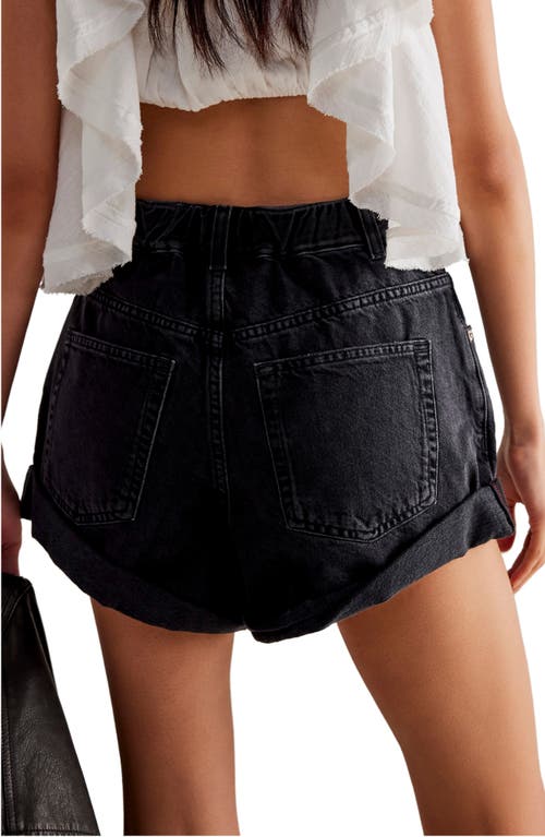 Free People Danni High Waist Denim Shorts In Midnight