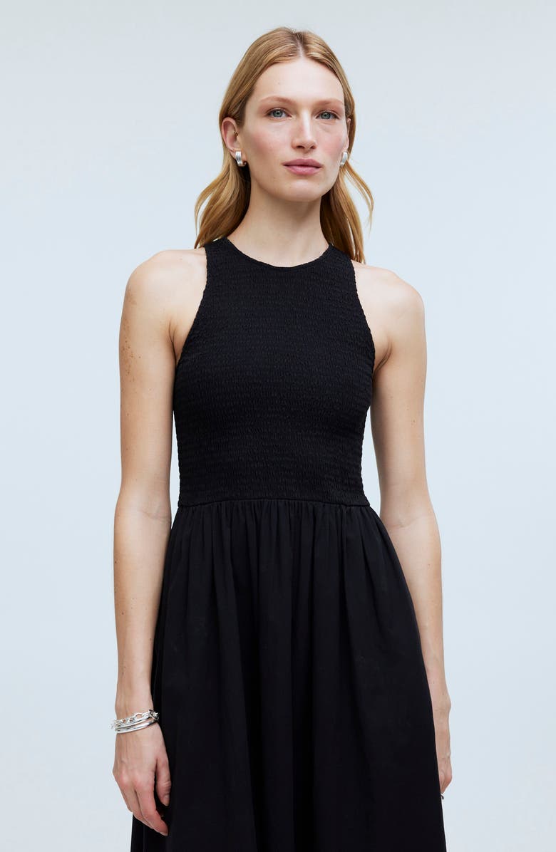 Madewell The Melody Smocked Sleeveless Midi Dress, Alternate, color, 