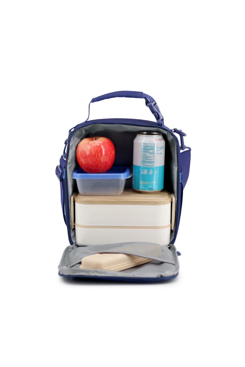 Cole Insulated Lunch Bag with Adjustable Strap, Alternate, color, Navy