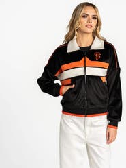 THE WILD COLLECTIVE Women's The Wild Collective Black San Francisco Giants Velvet Cord Full-Zip Jacket