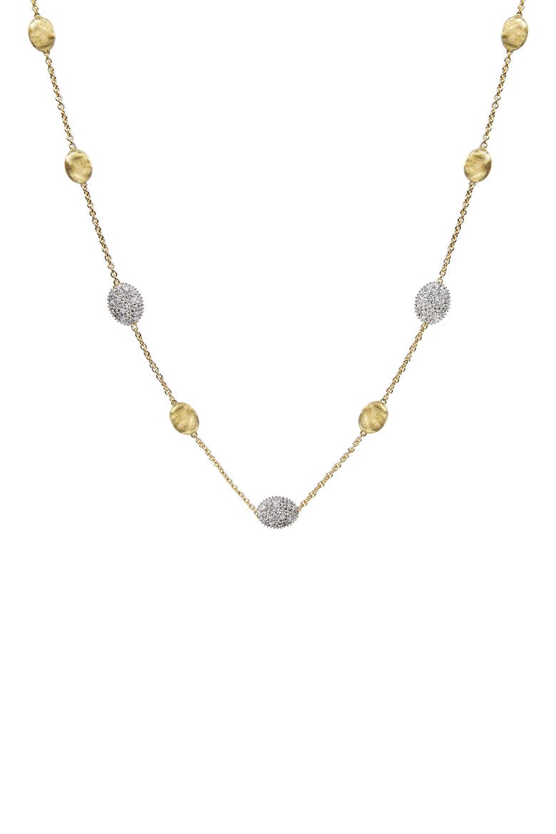 Siviglia Diamond Pavé Station Necklace, Alternate, color, 18K YELLOW GOLD