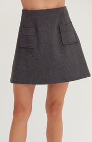 CRESCENT Wool Blend Mini Skirt