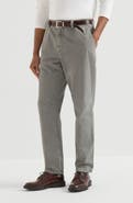 Brunello Cucinelli Garment-dyed trousers in peached cotton gabardine