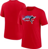 Nike Men's Nike Red Miami Marlins City Connect Tri-Blend T-Shirt