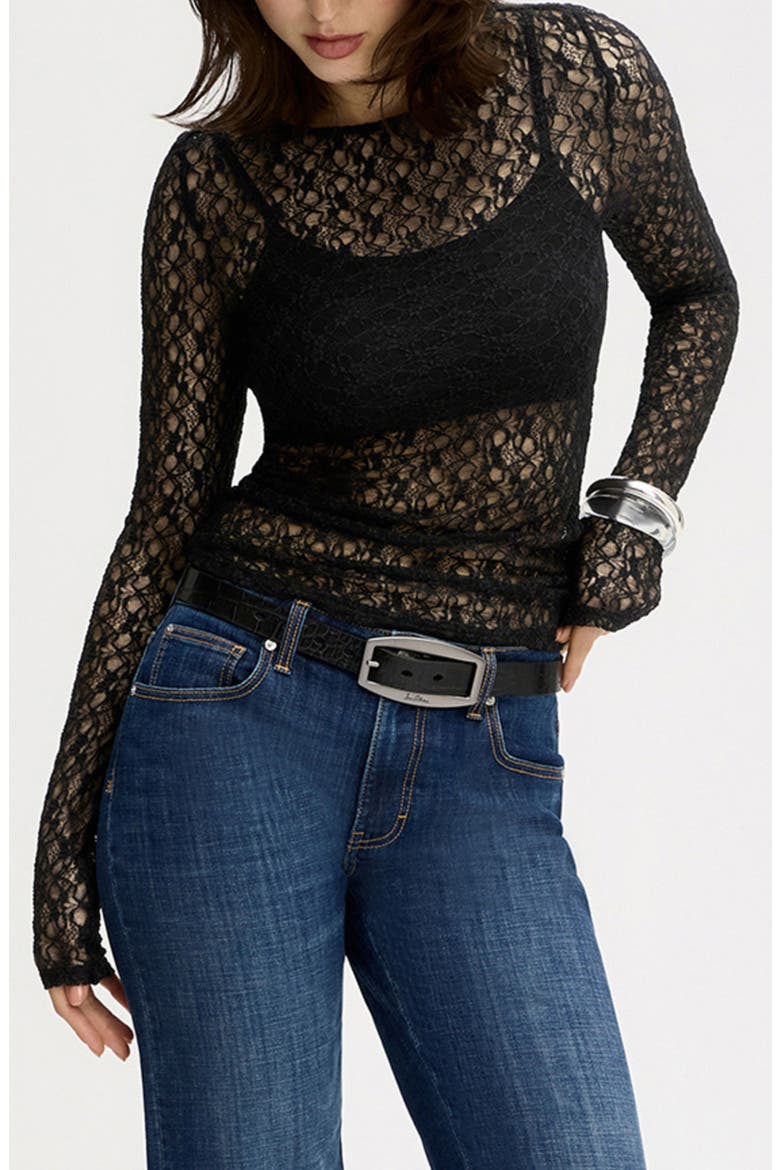Sheer Lace Top, Alternate, color, TRUE BLACK