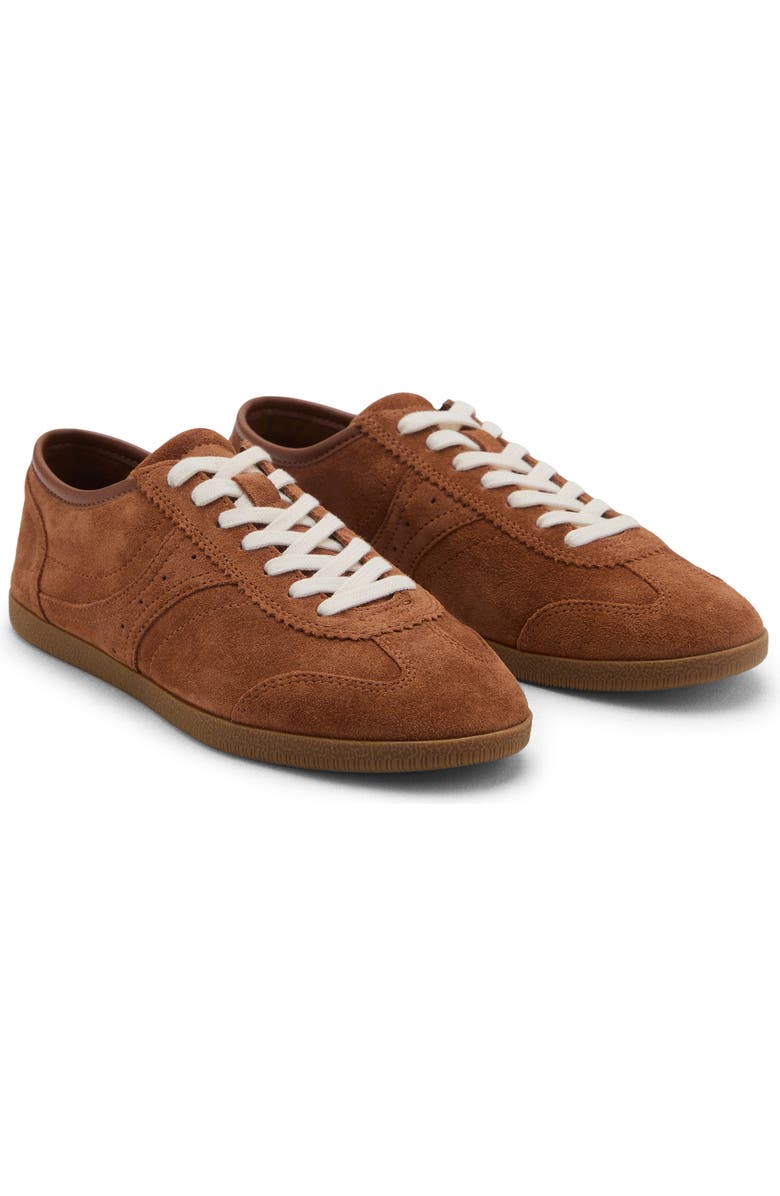 MANGO Suede Sneaker, Main, color, Medium Brown