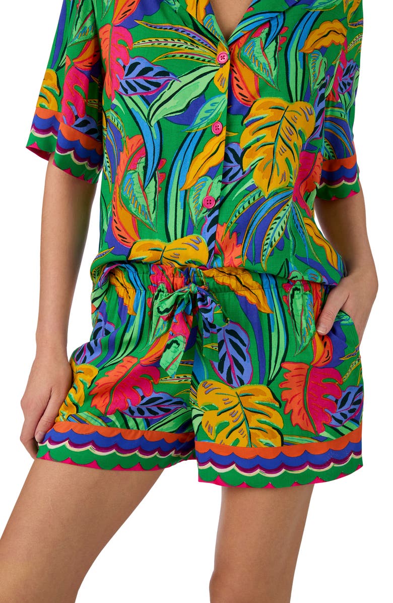 Room Service Pjs Print Short Pajamas, Alternate, color, Green Multi