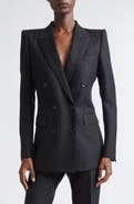 TOM FORD Sharp Herringbone Double Breasted Virgin Wool Jacket