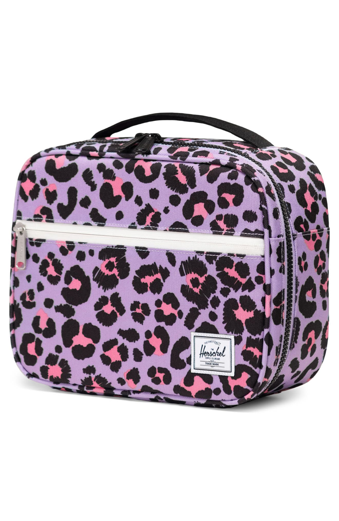 Herschel Supply Co. Kids' Pop Quiz Lunch Bag, Alternate, color, Scribble Leopard Sachet Pink