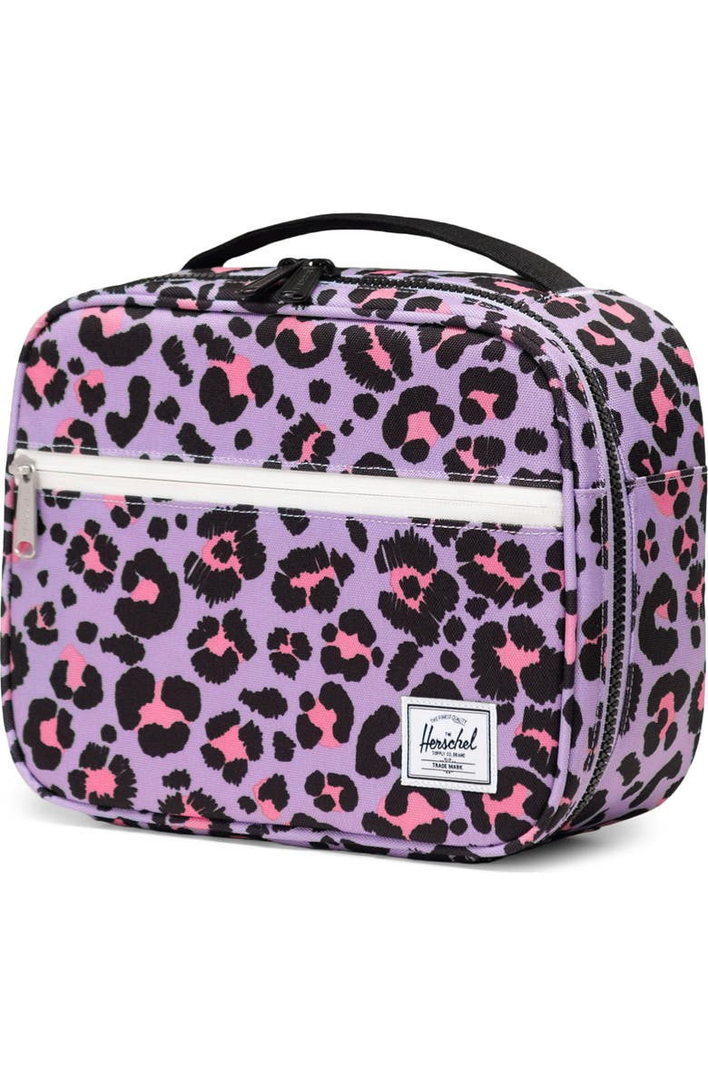Herschel Supply Co. Kids' Pop Quiz Lunch Bag, Alternate, color, Scribble Leopard Sachet Pink