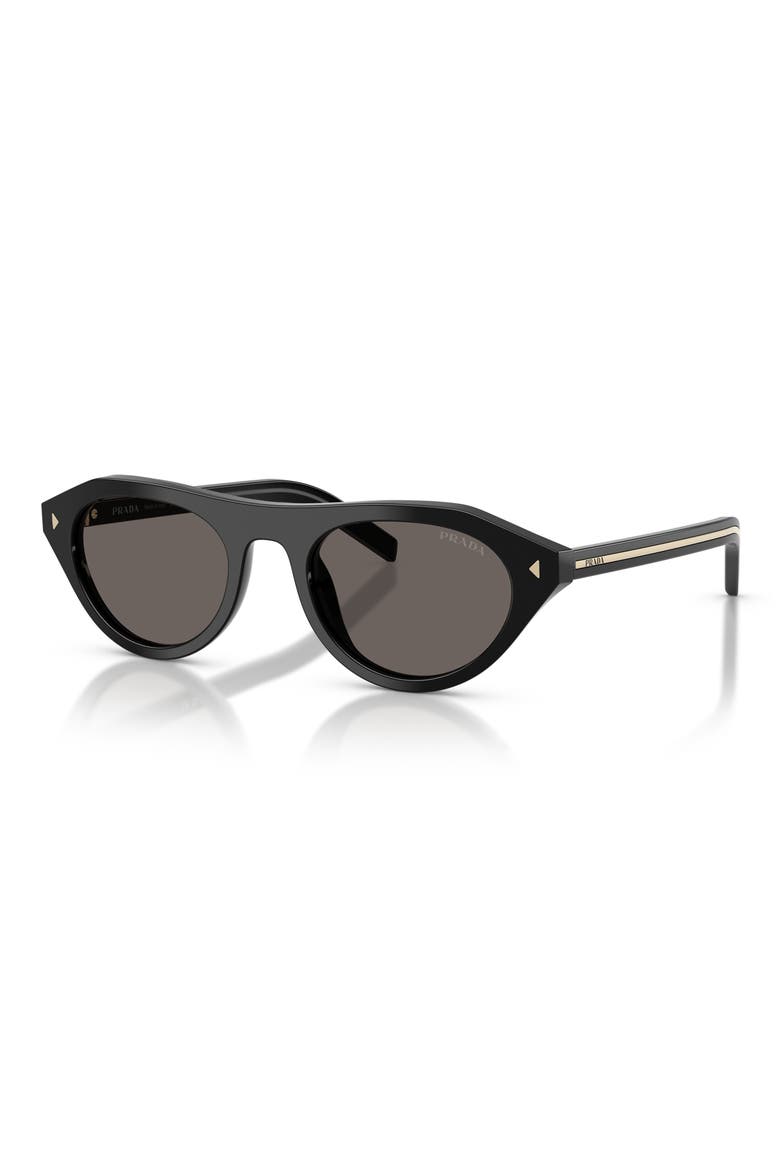 51mm Irregular Sunglasses, Alternate, color, BLACK / DARK GREY