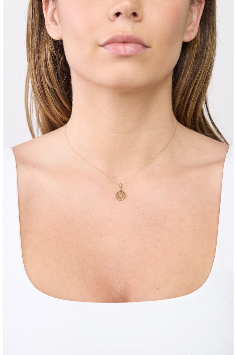 14k Gold Star of David Pendant Necklace, Alternate, color, 14KY