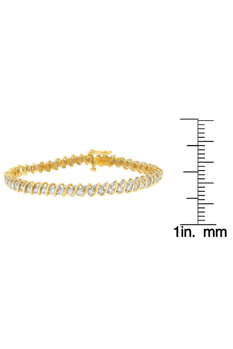 18K Yellow Gold Round Cut Diamond Spiral Link Bracelet, Alternate, color, Yellow