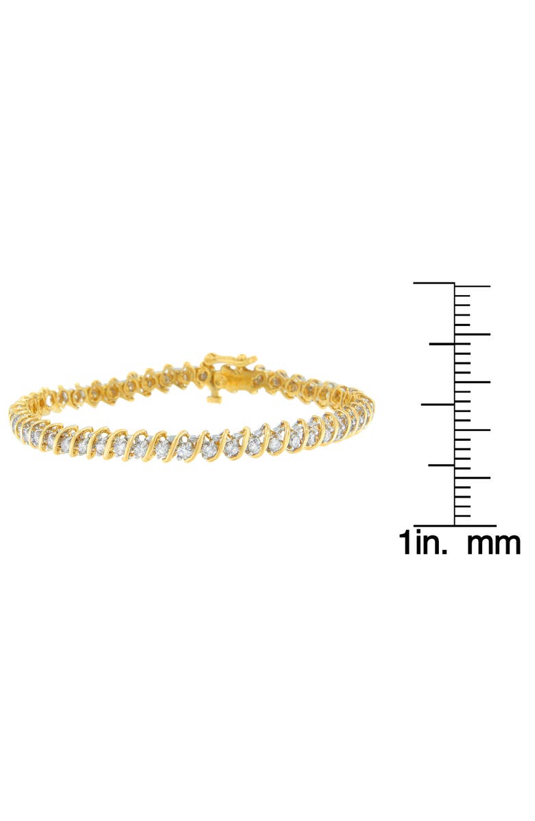 Haus of Brilliance 18K Yellow Gold Round Cut Diamond Spiral Link Bracelet, Alternate, color, Yellow
