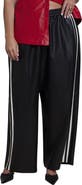 ELOQUII Faux Leather Pull On Track Pant (plus)