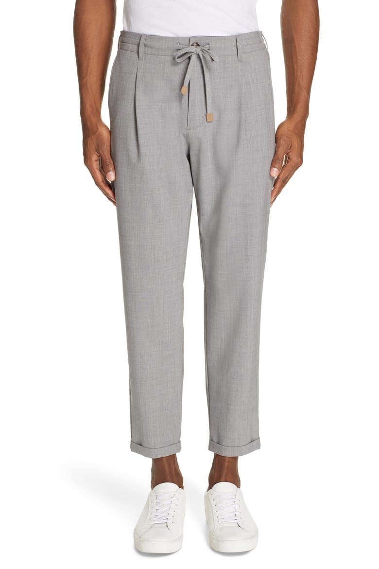 Stretch Wool Jogger Dress Pants, Main, color, LIGHT GREY