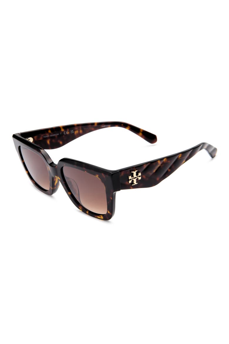 52mm Square Gradient Sunglasses, Alternate, color, DARK TORTOISE / BROWN GRADIENT