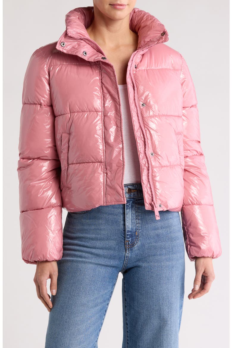 Coco Crop Water Resistant Puffer Jacket, Alternate, color, DUSTY PINK