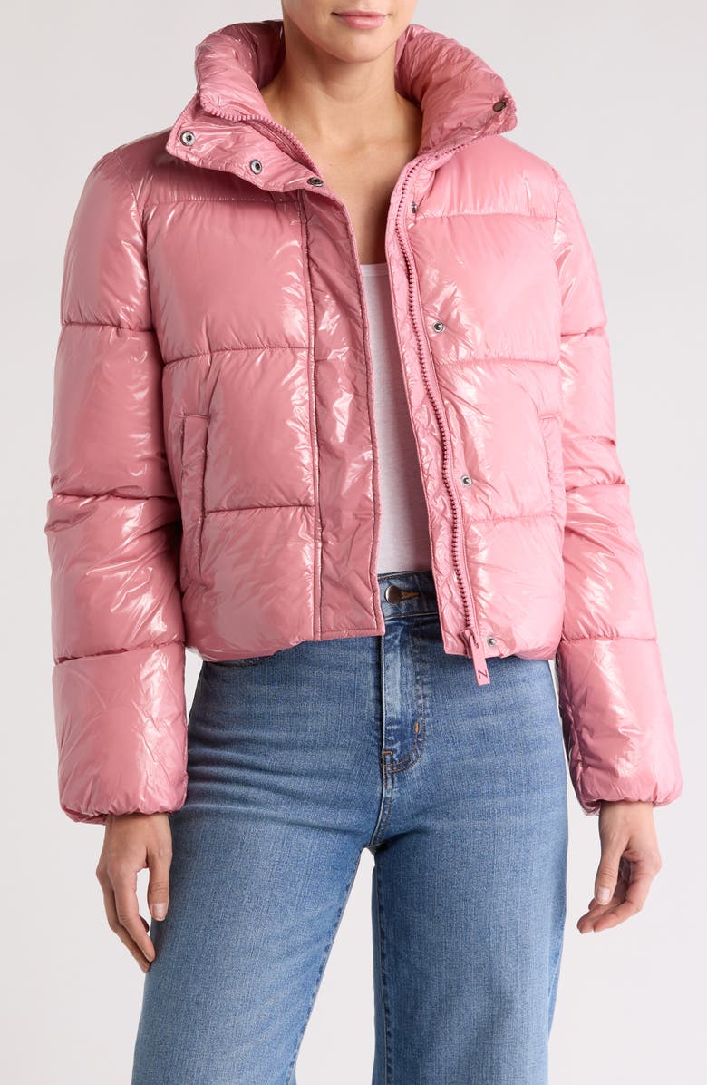 Noize Coco Crop Water Resistant Puffer Jacket, Alternate, color, Dusty Pink