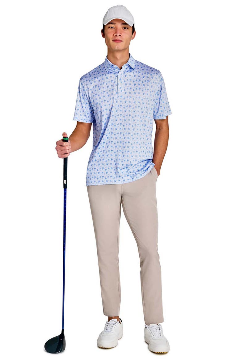 Regular Fit Fit Happy Hour Recycled Performance Golf Polo, Alternate, color, LT BLUE