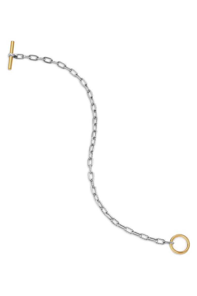 DY Madison® Toggle Chain Bracelet in Sterling Silver with 18K Yellow Gold, 3mm, Alternate, color, SILVER