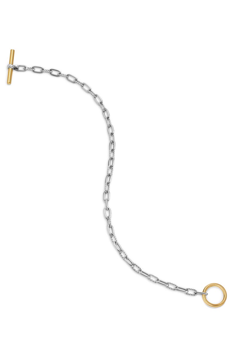 David Yurman DY Madison<sup>®</sup> Toggle Chain Bracelet in Sterling Silver with 18K Yellow Gold, 3mm, Alternate, color, Silver