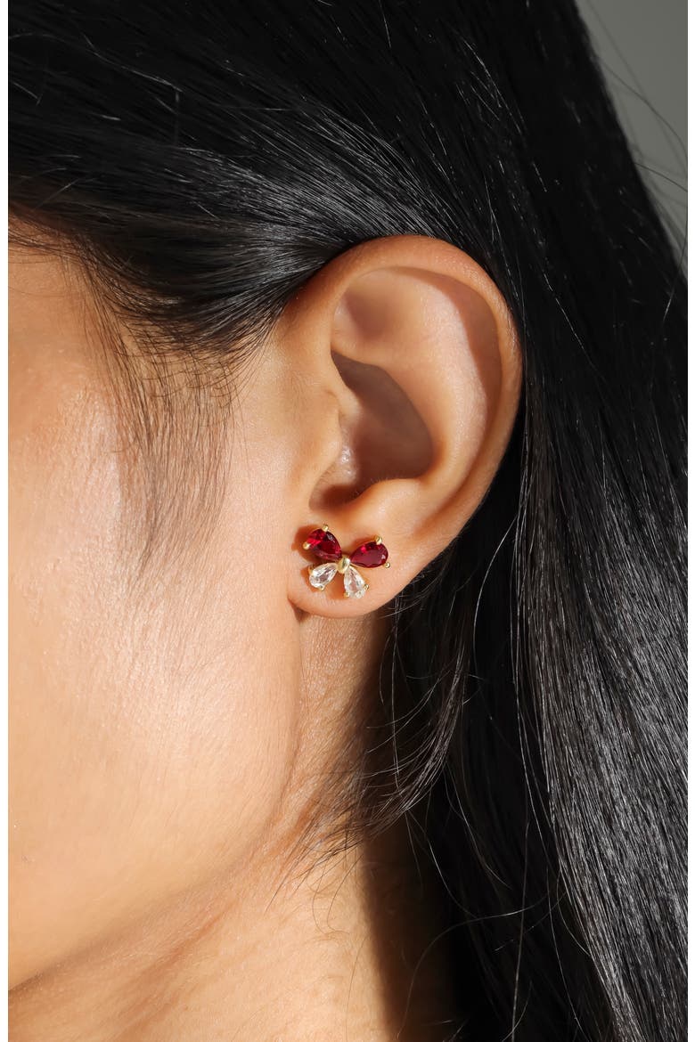 Goldtone Stud Earrings, Alternate, color, PINK