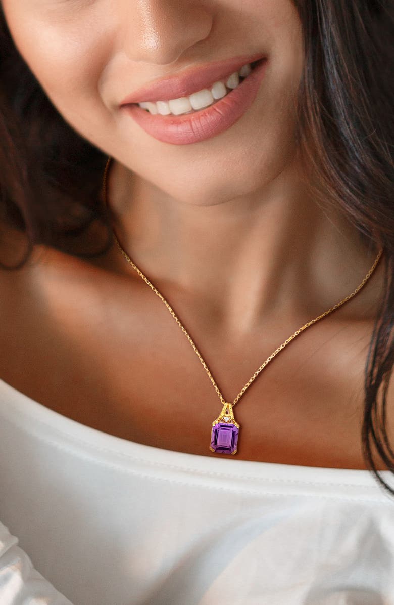 DELMAR Octagon Amethyst Pendant Necklace, Alternate, color, Purple
