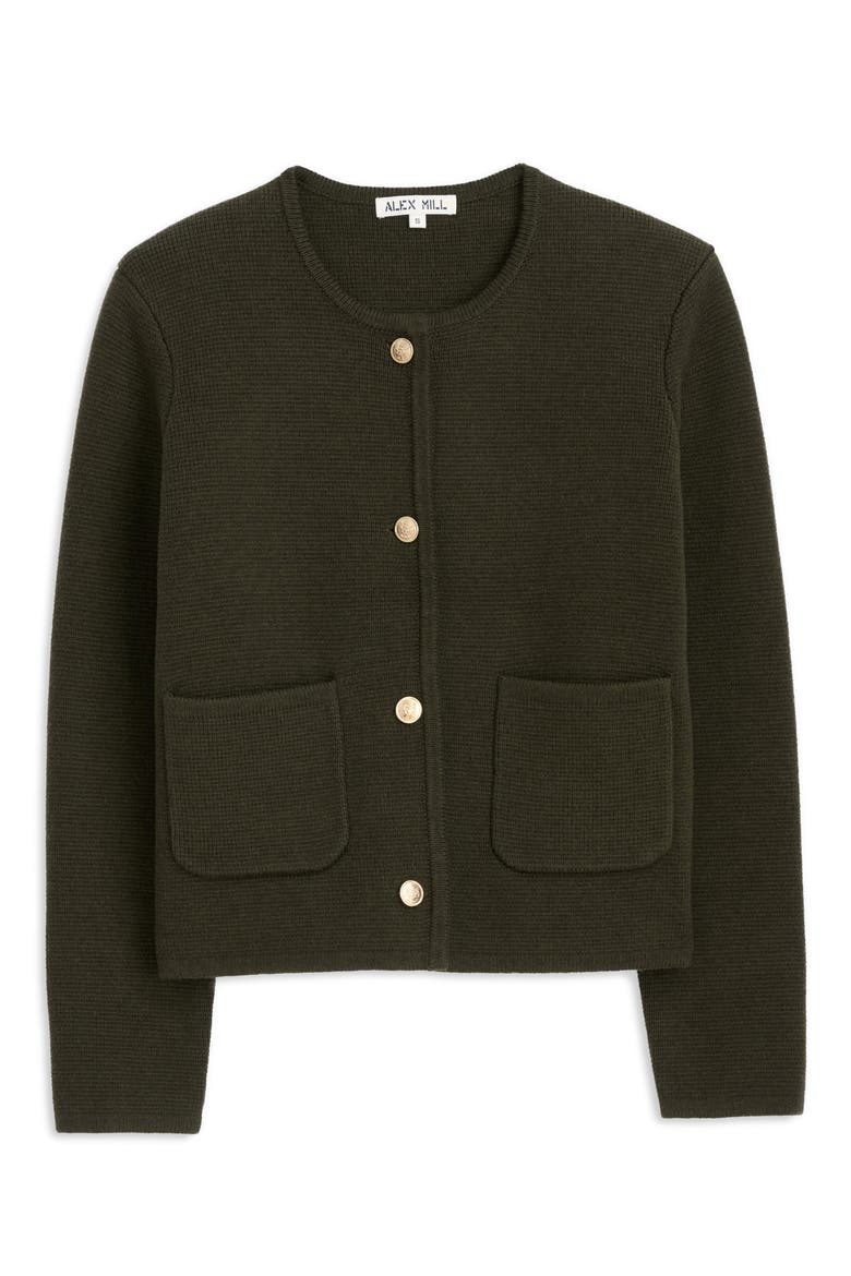 Paris Cotton & Cashmere Cardigan, Alternate, color, OLIVE