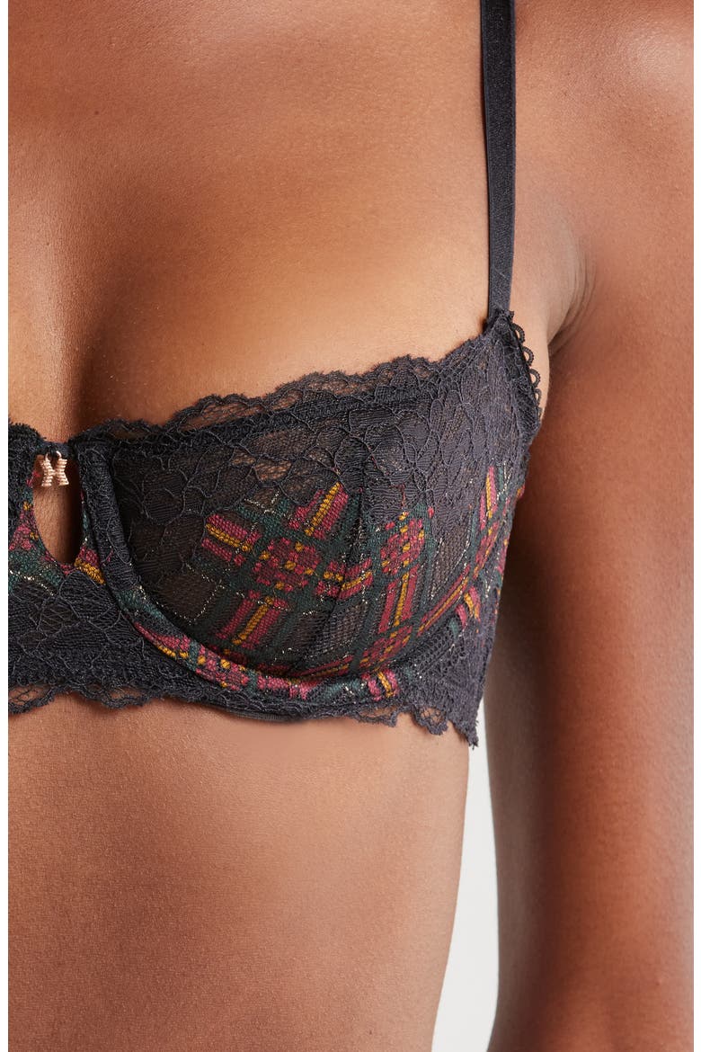 Sparkle Prep Unlined Balconette Bra, Alternate, color, BLACK CAVIAR SPARKLE PREP LACE