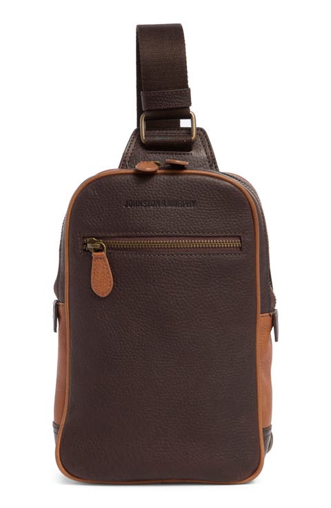 Two-Tone Pebbled Leather Sling Bag