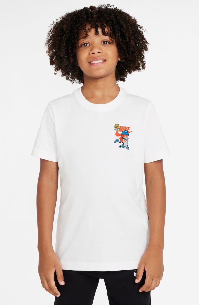 Nike Kids' Boxy Scooter Graphic T-Shirt, Main, color, White