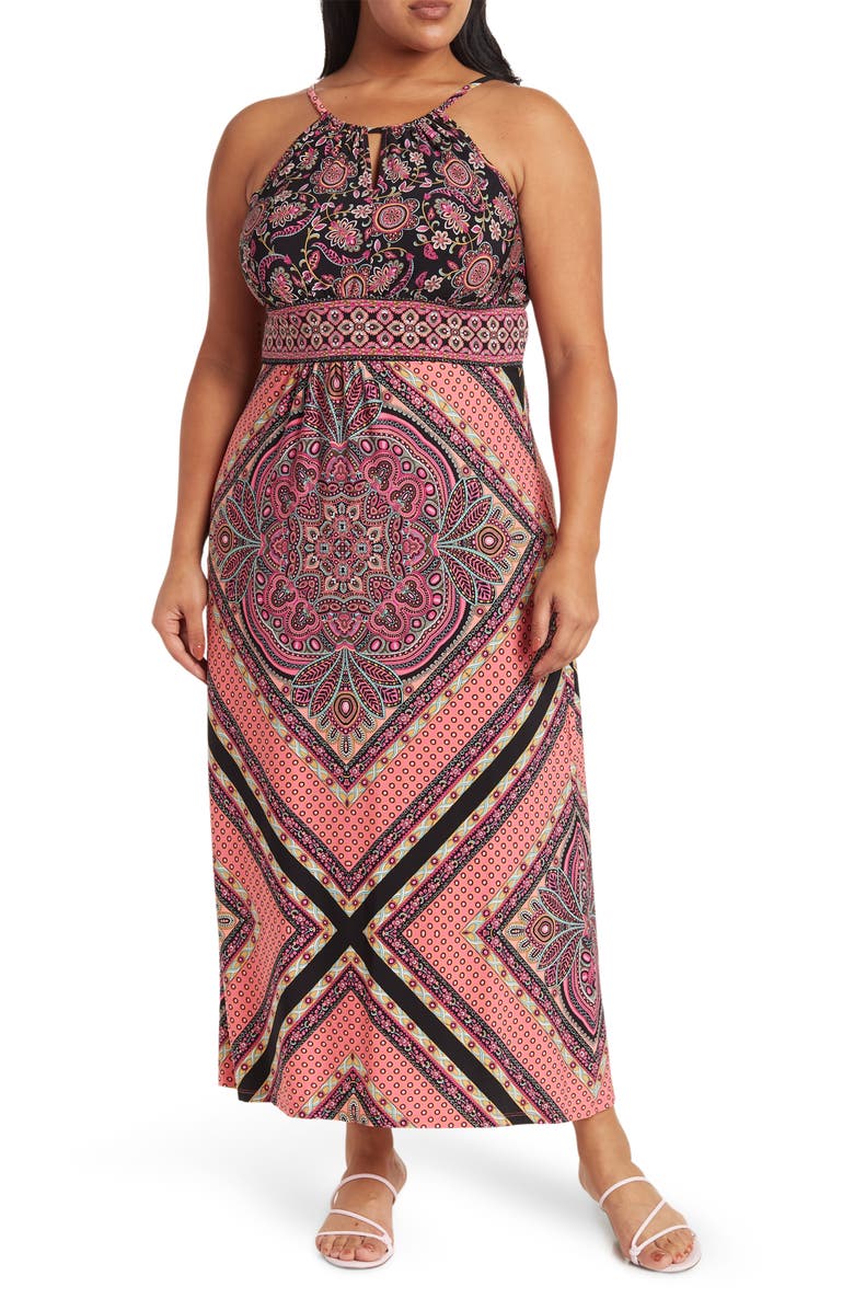 London Times Keyhole Jersey Maxi Dress, Main, color, 