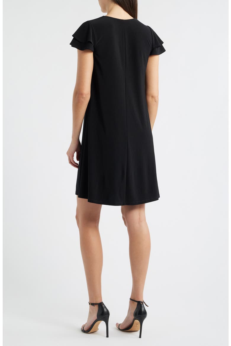 Flutter Sleeve Shift Minidress, Alternate, color, ANNE BLACK