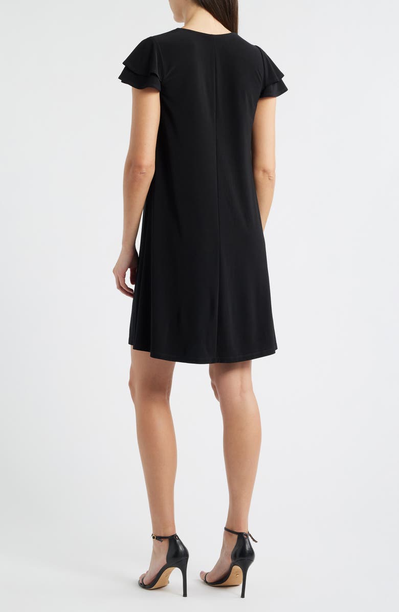 AK ANNE KLEIN Flutter Sleeve Shift Minidress, Alternate, color, Anne Black