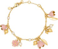 Kate Spade New York golden bloom flower charm bracelet