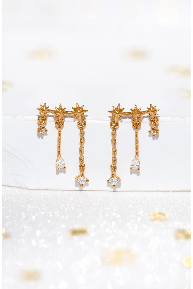 Celestial Cascade Drop Earrings, Alternate, color, GOLD