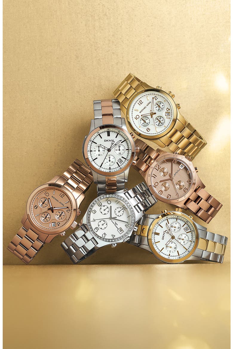 'Henry' Chronograph Bracelet Watch, 37mm, Alternate, color, ROSE GOLD