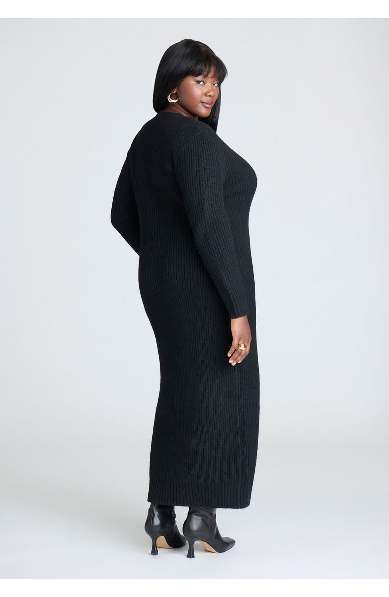 ELOQUII Heart Button Sweater Dress, Main, color,