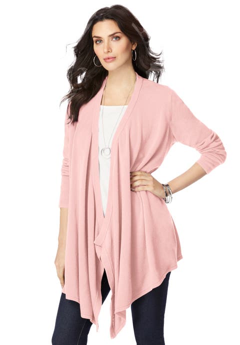 Plus Size Lightweight Handkerchief Hem Cardigan Sweater