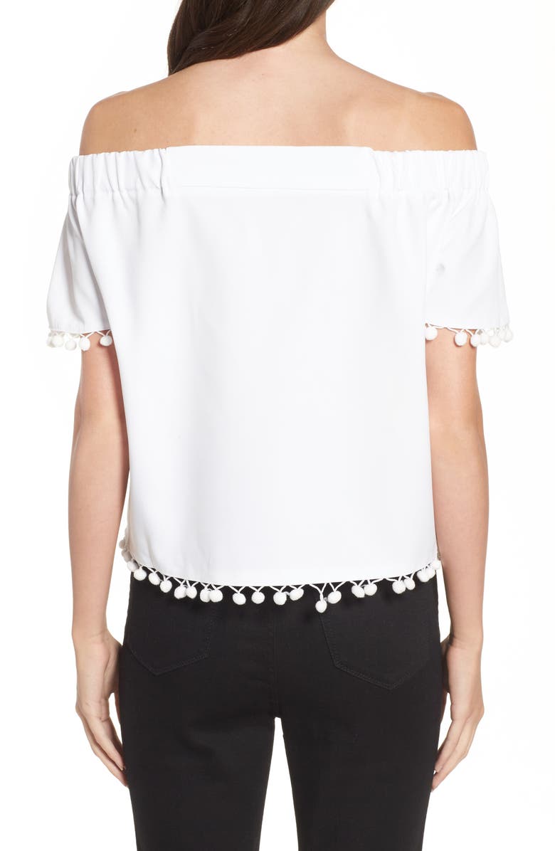 Willow & Clay Pompom Off the Shoulder Top, Alternate, color,