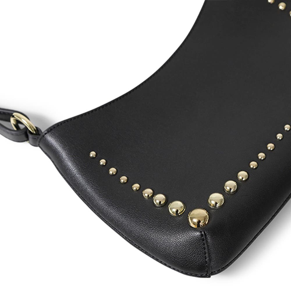 Belle & Bloom Girls Like Us Studded Leather Shoulder Bag, Alternate, color, Black