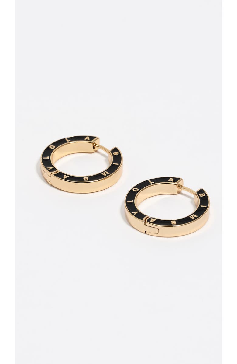 Bimba y Lola Logo Hoop Earrings, Alternate, color, Black