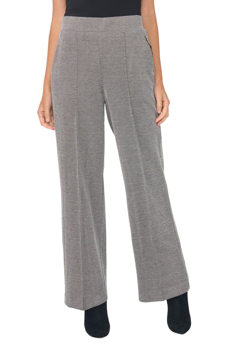 Pintuck Wide Leg Pull-On Pants, Main, color, RICH BLACK