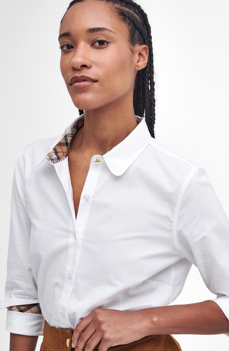 Barbour Lavender Elbow Patch Button-Up Shirt, Alternate, color, 