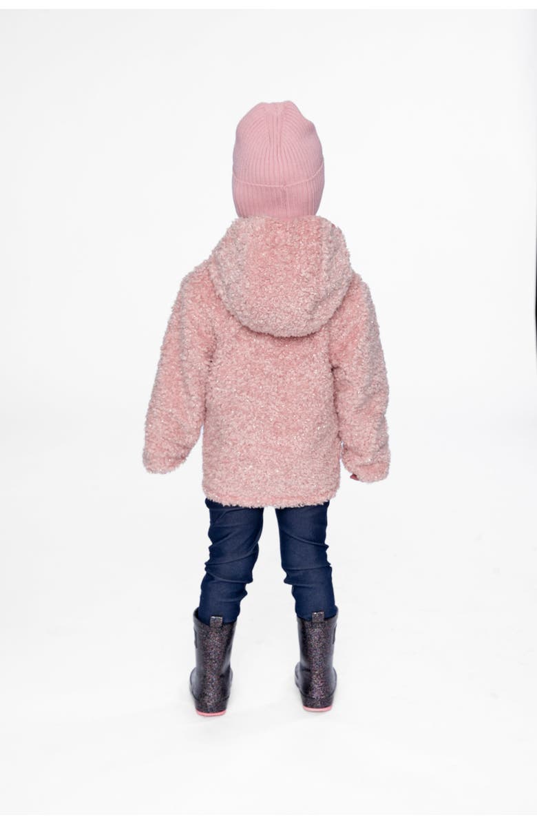 Deux par Deux Reversible Hooded Fleece Mid-Season Jacket, Alternate, color, Pink